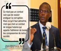 La lutte contre la corruption est un combat que toute la population doit pouvoir mener ; un combat de longue haleine parce que c’est toute une culture qu’il faut changer.  Bon début de semaine à toutes et à tous !